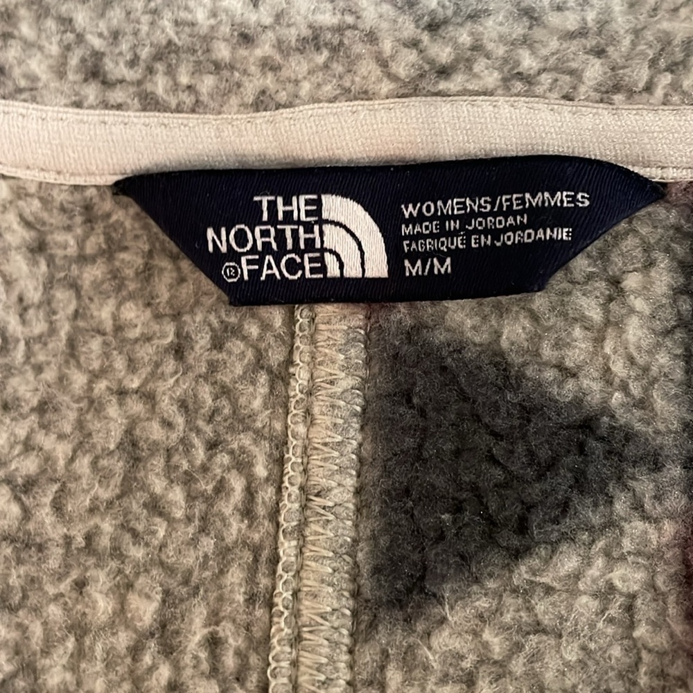 North Face Crescent Wrap Fleece Jacket Toggle Button Peyote Beige Aztec Sweater - Picture 8 of 14